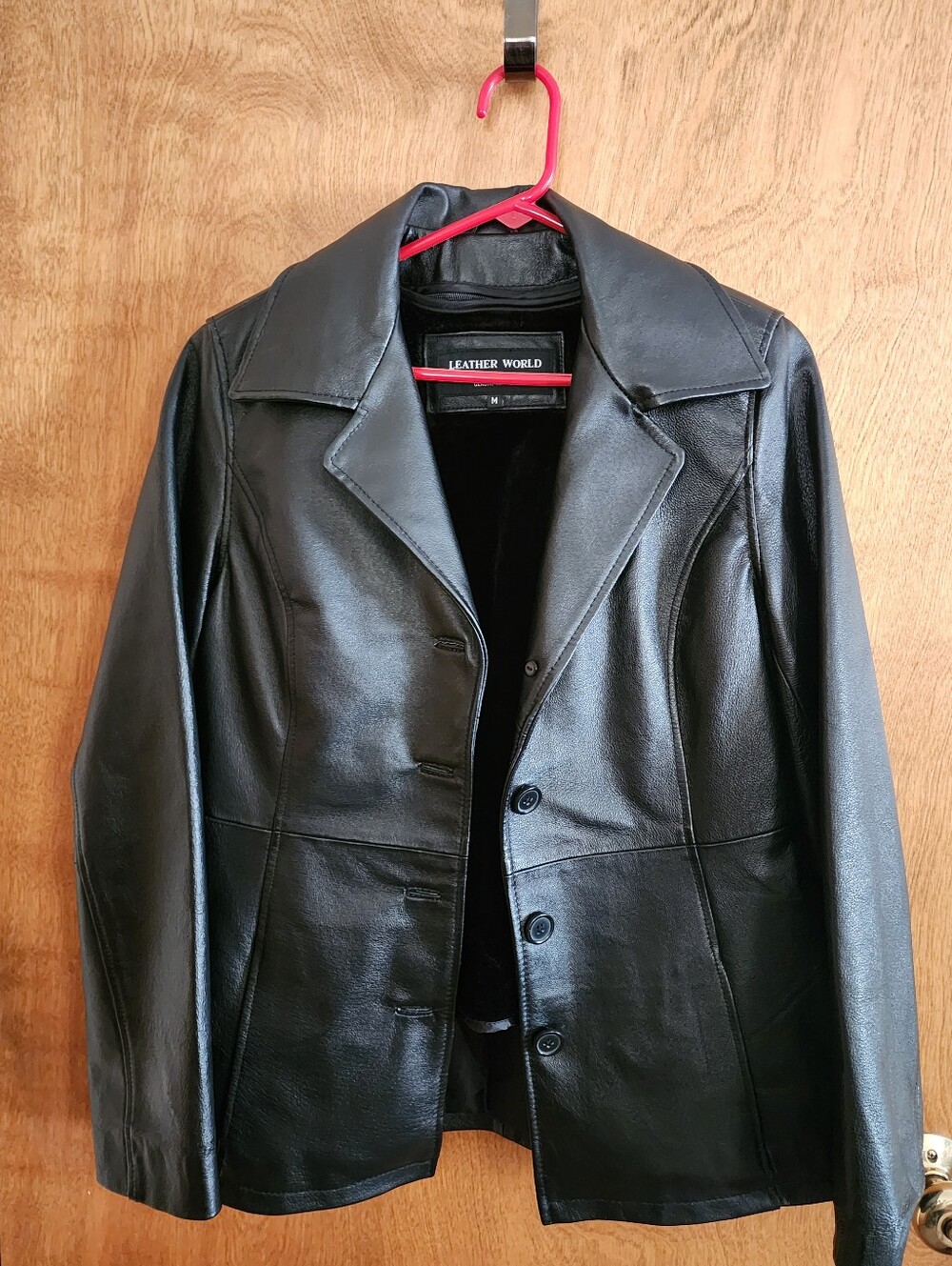 Women's Black Leather Lined Jacket Size Medium